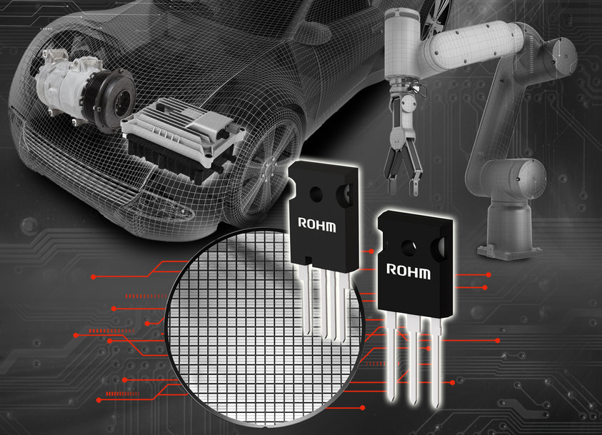 I nuovi IGBT da 1200 V di ROHM garantiscono le perdite più basse del settore* e un’elevata tolleranza al cortocircuito